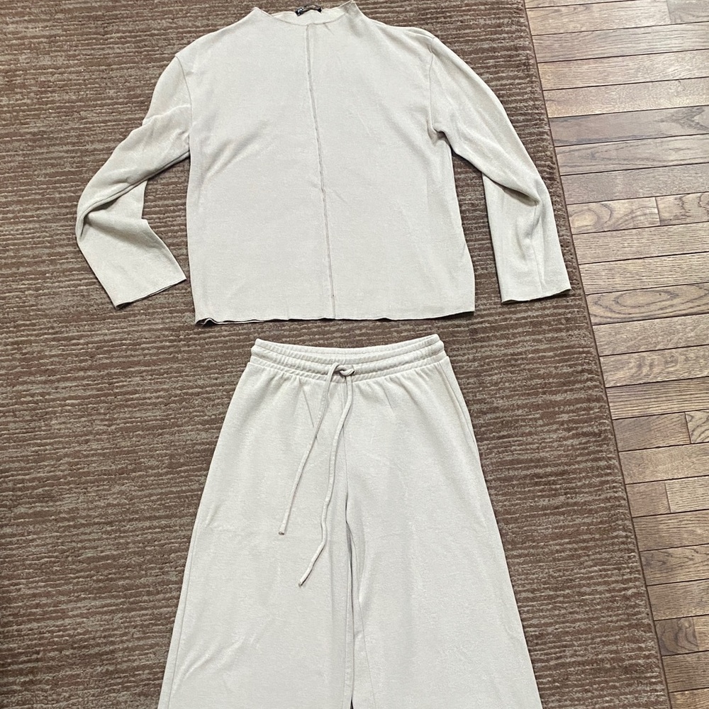 Zara Wide Leg Pants & Top Set in Tan. I have same set in black and cream also